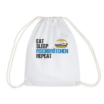 Lebenszyklus des Fischbrötchen-Fans Geschenk - Turnbeutel - Weiß - Vorne