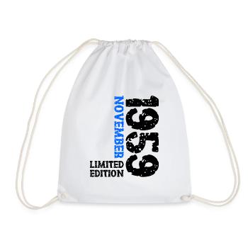 1959 November Limited Edition 64th Birthday Decoration - Drawstring Bag - white - Front