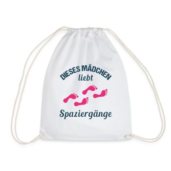 Spaziergang-Liebhaber Mädchenherz Geschenk - Turnbeutel - Weiß - Vorne