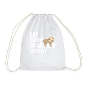 Lazy Bear Falling Asleep Sleeping In Humor Gift - Drawstring Bag - white - Front