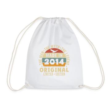 2014 Vintage Retro Geburtstagsgeschenk - Turnbeutel - Weiß - Vorne