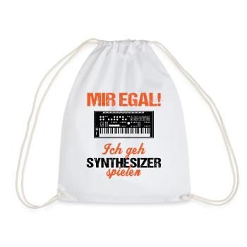 Mir egal Synthesizer Spielen Musik Geschenk - Turnbeutel - Weiß - Vorne