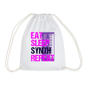 Manger sommeil synthé répétition musique cycle cadeau - Sac de sport léger - blanc - Devant