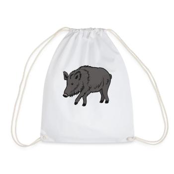 Mignon sanglier Woodland Animal Nature cadeau - Sac de sport léger - blanc - Devant