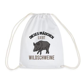 Mädchen Wildschweinliebe Charmantes Geschenk - Turnbeutel - Weiß - Vorne