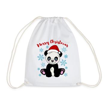 Süßes Pandakind Merry Christmas Festlich - Turnbeutel - Weiß - Vorne