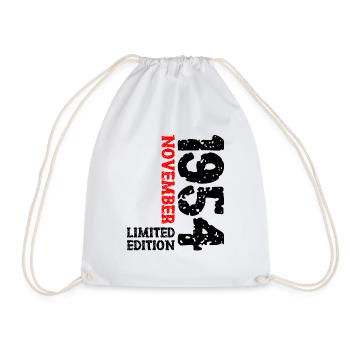 1954 November Limited Edition 69th Birthday Decoration - Drawstring Bag - white - Front