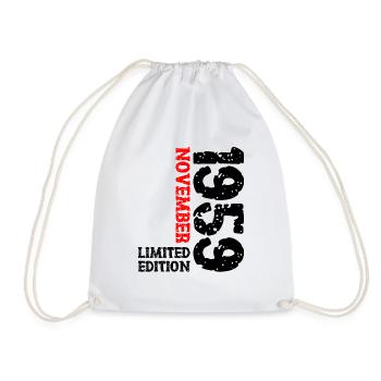 1959 November Limited Edition 64th Birthday Decoration - Drawstring Bag - white - Front
