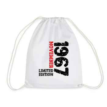 1967 November Limited Edition 56th Birthday Decoration - Drawstring Bag - white - Front