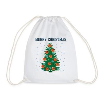 Arbre de Noël joyeux bball pour les fans de sport - Sac de sport léger - blanc - Devant