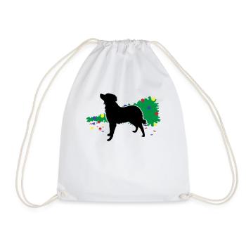 Chaos Dog Christmas Tree Fall Fun - Drawstring Bag - white - Front