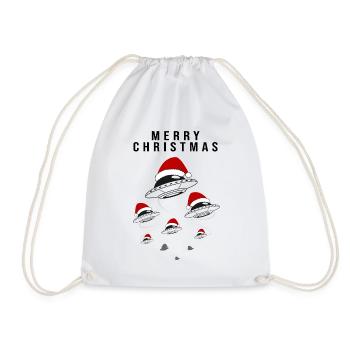 Joyeux Noël UFO Père Noël chapeau Fun - Sac de sport léger - blanc - Devant