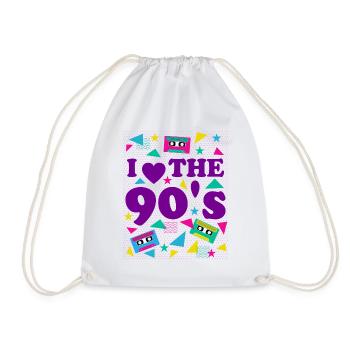 Liebe für 90er Retro Vibes Geschenkidee - Turnbeutel - Weiß - Vorne