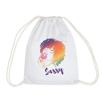 Sassy Chic avec Charme Afro - Sac de sport léger - blanc - Devant
