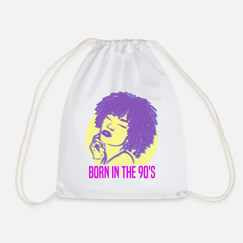 90s Birth Anniversary Icon Style-Conscious Cool - Drawstring Bag - white