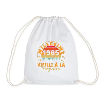 Jahrgang 1965, Jahrgang 1965 Geburtstagsgeschenk - Turnbeutel - Weiß - Vorne