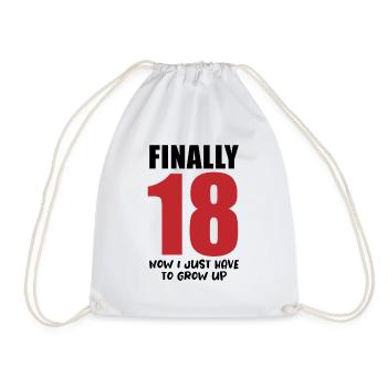 Officially Grown Up - And Now? - Drawstring Bag - white - Front
