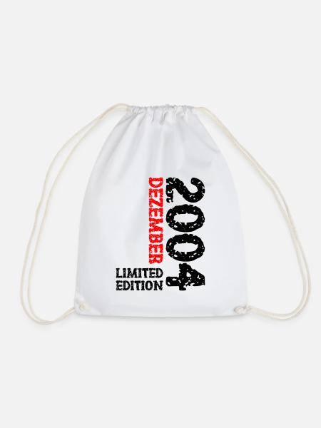 2004 Dezember Limited Edition 19. Geburtstag Deko - Turnbeutel - Weiß