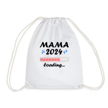 Mama 2024 Loading Schwangerschaft Bekanntgabe Baby - Turnbeutel - Weiß - Vorne