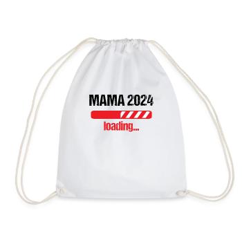 Mama 2024 Loading Schwangerschaft Bekanntgabe Baby - Turnbeutel - Weiß - Vorne