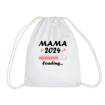 Mama 2024 Loading Schwangerschaft Bekanntgabe Baby - Turnbeutel - Weiß - Vorne