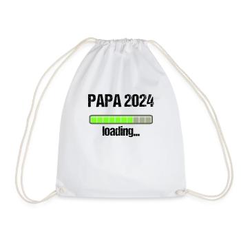 Papa 2024 Loading Vaterschaft Vater Werden Dad - Turnbeutel - Weiß - Vorne