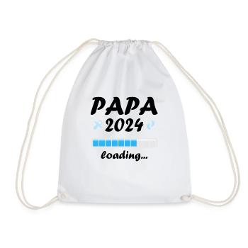 Papa 2024 Loading Vaterschaft Vater Werden Dad - Turnbeutel - Weiß - Vorne