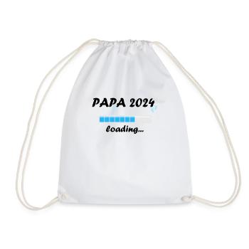 Papa 2024 Loading Vaterschaft Vater Werden Dad - Turnbeutel - Weiß - Vorne