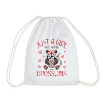 Fille Opossum Amour Coeur Motif - Sac de sport léger - blanc - Devant