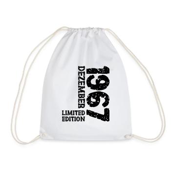 1967 December Limited Edition 56th Birthday Decoration - Drawstring Bag - white - Front