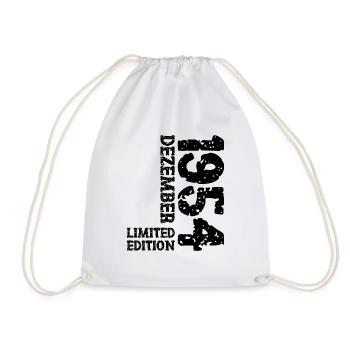 1954 December Limited Edition 69th Birthday Decoration - Drawstring Bag - white - Front