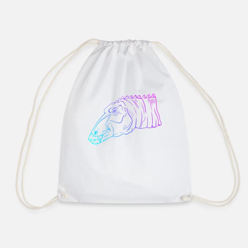 Neon Dino Geometrie Kunst Geschenk - Turnbeutel - Weiß