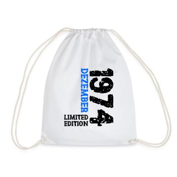 1974 December Limited Edition 49th Birthday Decoration - Drawstring Bag - white - Front