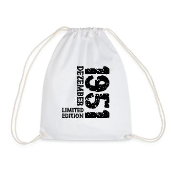 1951 December Limited Edition 72nd Birthday Decoration - Drawstring Bag - white - Front