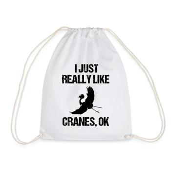 Simply Cranes Lover Statement - Drawstring Bag - white - Front