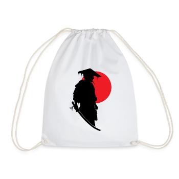 Japanese Warrior Moon Mysticism Gift - Drawstring Bag - white - Front