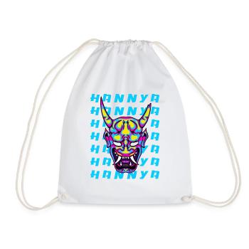 Hannya Maske Neon Dämon Japan Kunst - Turnbeutel - Weiß - Vorne