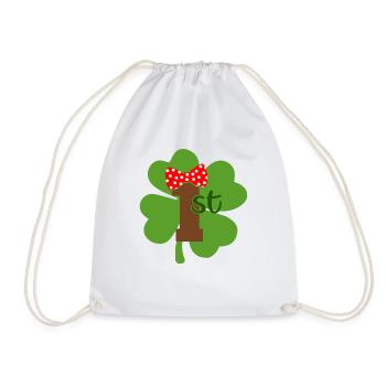 St Patricks Day Accessories Ireland Shamrock Decoration - Drawstring Bag - white - Front