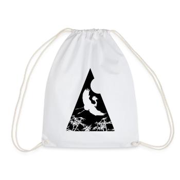 Crane Origami Geometry Creativity - Drawstring Bag - white - Front