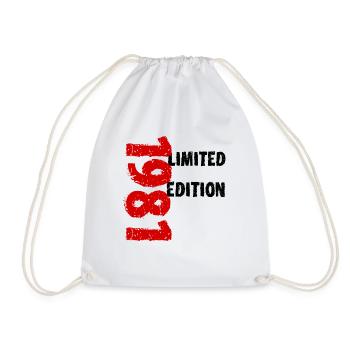 1981 Limited Edition Geburtstag Geschenk Frau Mann - Turnbeutel - Weiß - Vorne