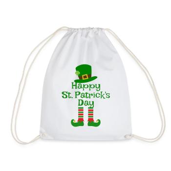 Accessoires de la Saint-Patrick Irlande Shamrock décoration - Sac de sport léger - blanc - Devant