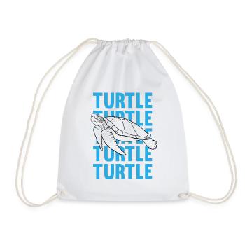 TURTLE Schattenbild Wortkunst Geschenk - Turnbeutel - Weiß - Vorne