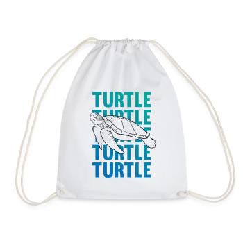 TURTLE Schattenbild Wortkunst Geschenk - Turnbeutel - Weiß - Vorne