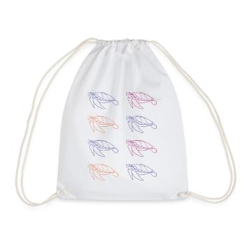 Turtle Family Ocean Love Environmental Protection - Drawstring Bag - white - Front