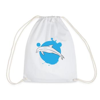 Élégant Dauphin Art peinture Splash - Sac de sport léger - blanc - Devant