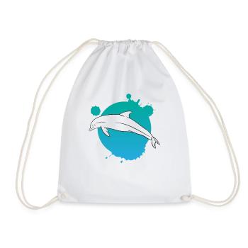 Élégant Dauphin Art peinture Splash - Sac de sport léger - blanc - Devant