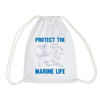 Sagittarius Marine Life Ocean Awareness - Drawstring Bag - white - Front