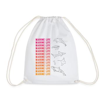 Oceanic Diversity Marine Life Conservation - Drawstring Bag - white - Front