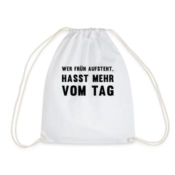 Anti-Morgenmensch Wecker-Snooze-Geschenk - Turnbeutel - Weiß - Vorne