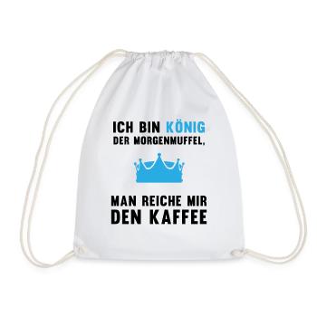 Morgenmuffel Kaffee-König Geschenkidee - Turnbeutel - Weiß - Vorne